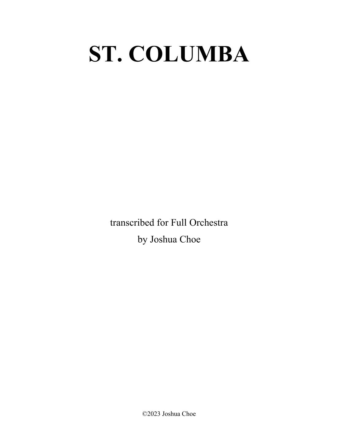 St. Columba (arr. Joshua Choe)