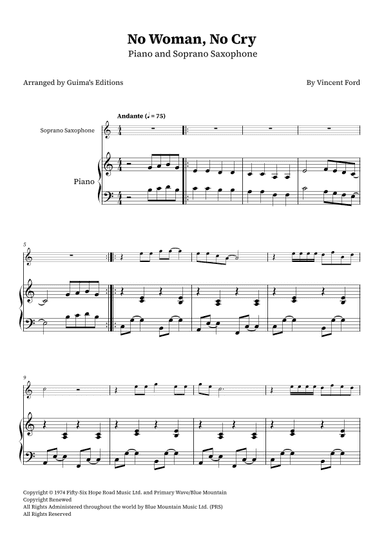 No Woman No Cry (arr. Guima's Editions)