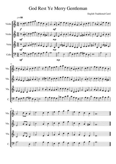 God Rest Ye Merry Gentleman - String Quartet (arr. Kacie J. Rickells)