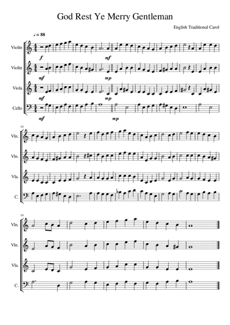 God Rest Ye Merry Gentleman - String Quartet (arr. Kacie J. Rickells)