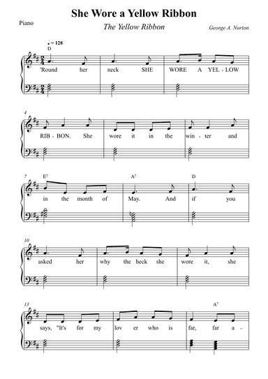 She Wore a Yellow Ribbon (arr. Wesley S. SIlva)