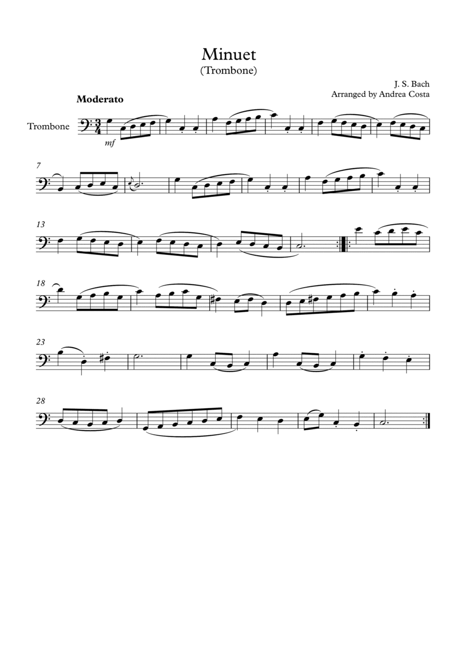Minuet in G (arr. Andrea Costa)