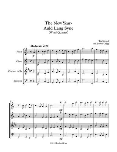 The New Year - Auld Lang Syne (Wind Quartet) (arr. Jordan Grigg)