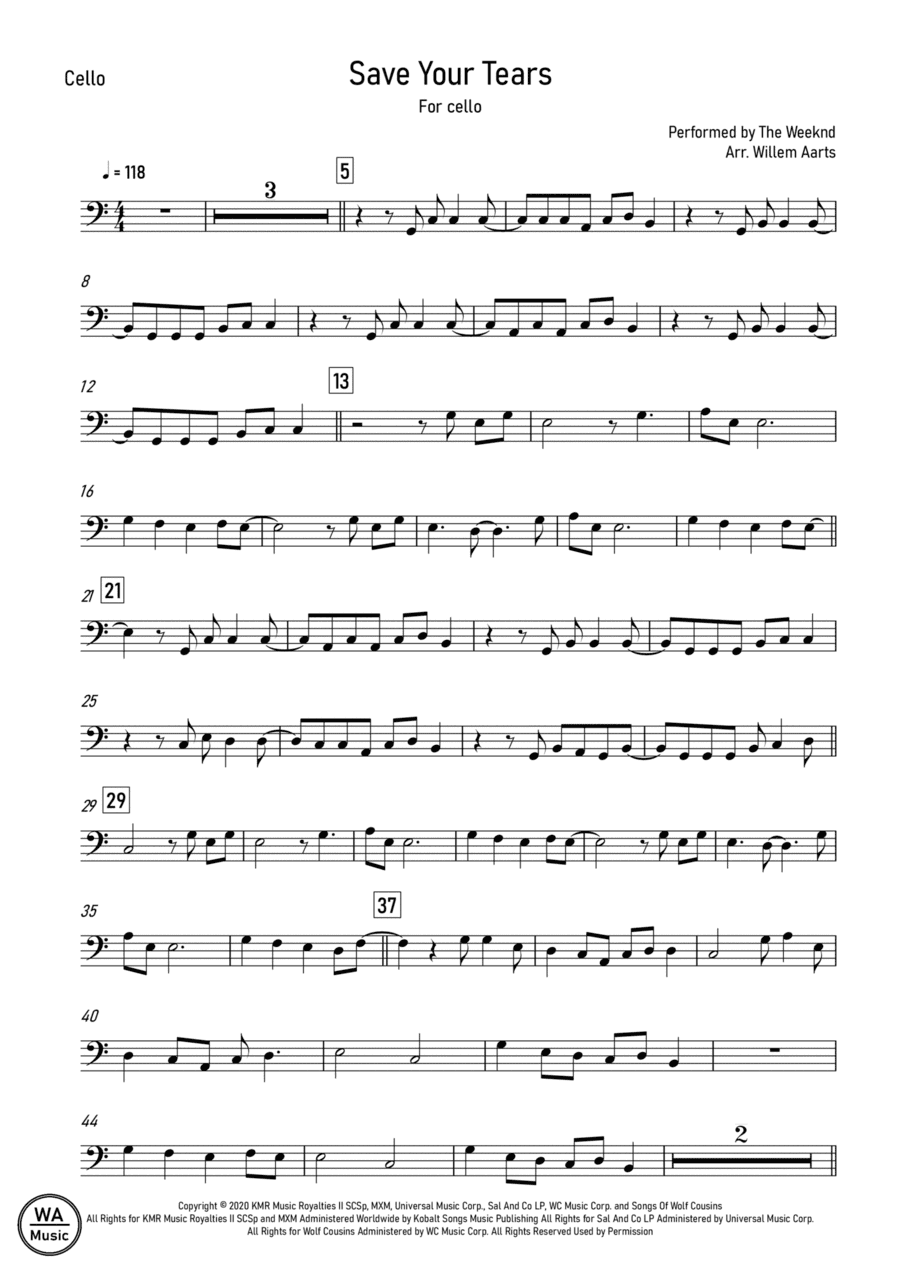 Save Your Tears (arr. Willem Aarts)