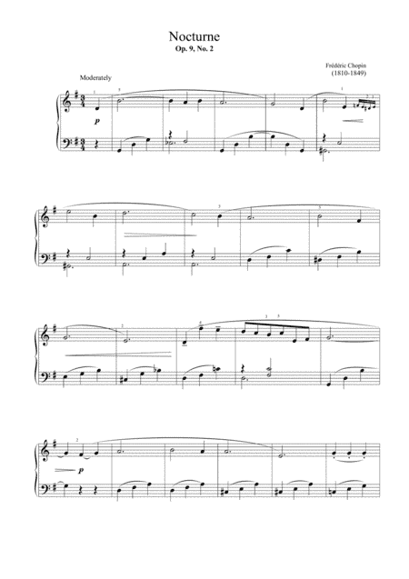 Chopin - Nocturne Op.9,No.2 (Easy piano arrangement) (arr. MPS)