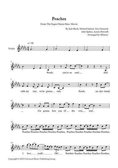Peaches (arr. Milanov)