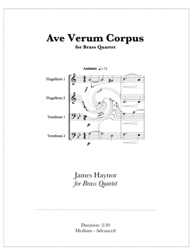 Ave Verum Corpus for Brass Quartet (arr. James Haynor)