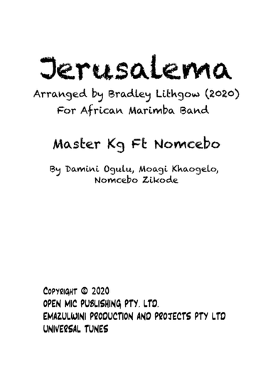 Jerusalema (arr. Bradley Lithgow)