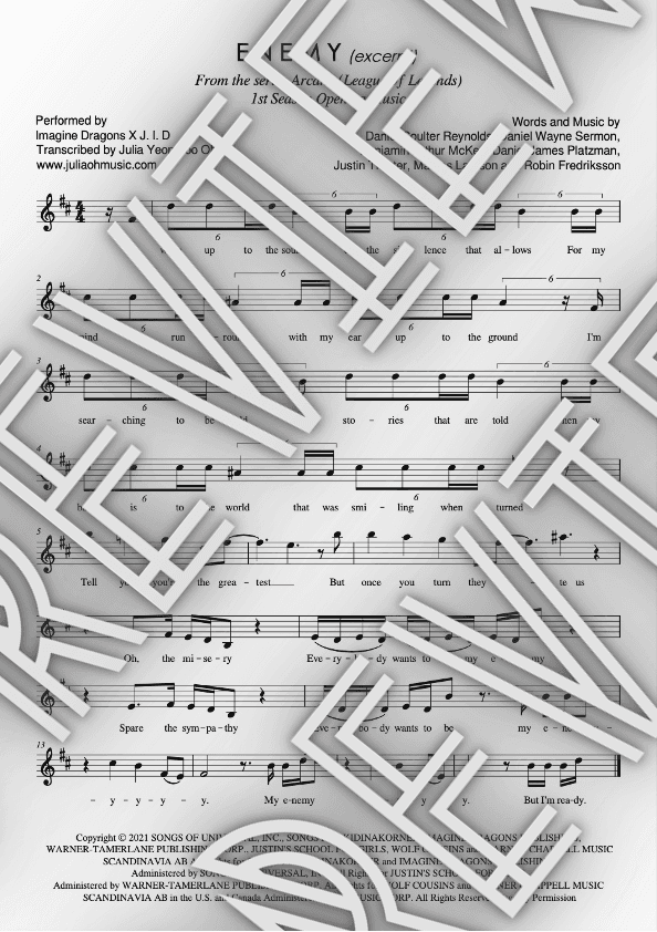 Enemy (arr. JULIA OH MUSIC | Julia Yeon-Joo Oh)