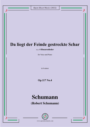 Schumann-Da liegt der Feinde gestreckte Schar,Op.117 No.4,in b minor (arr. OSM Press)