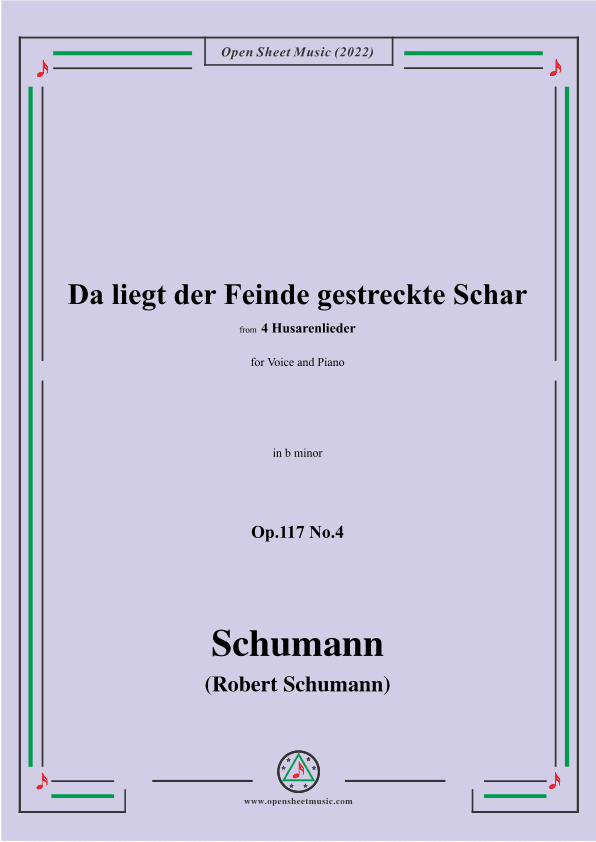 Schumann-Da liegt der Feinde gestreckte Schar,Op.117 No.4,in b minor (arr. OSM Press)