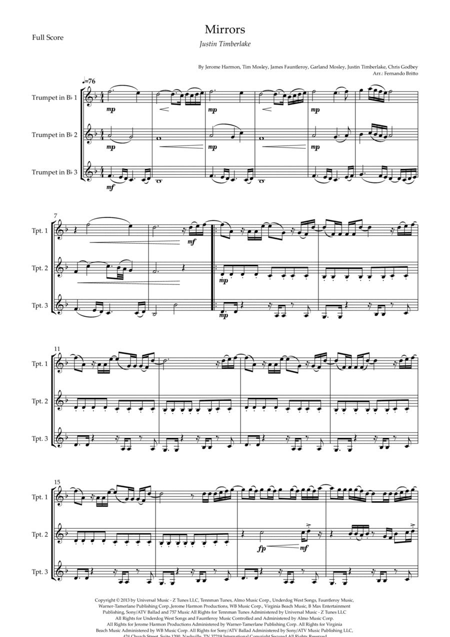 Mirrors (arr. Fernando Britto)
