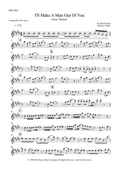 I'll Make A Man Out Of You (arr. Alex Souza)