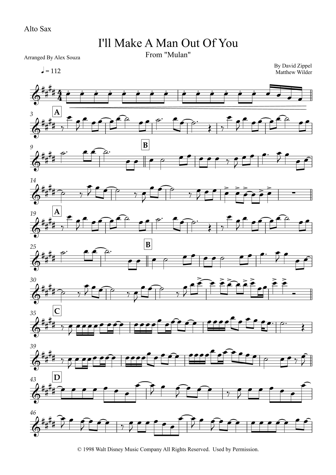 I'll Make A Man Out Of You (arr. Alex Souza)