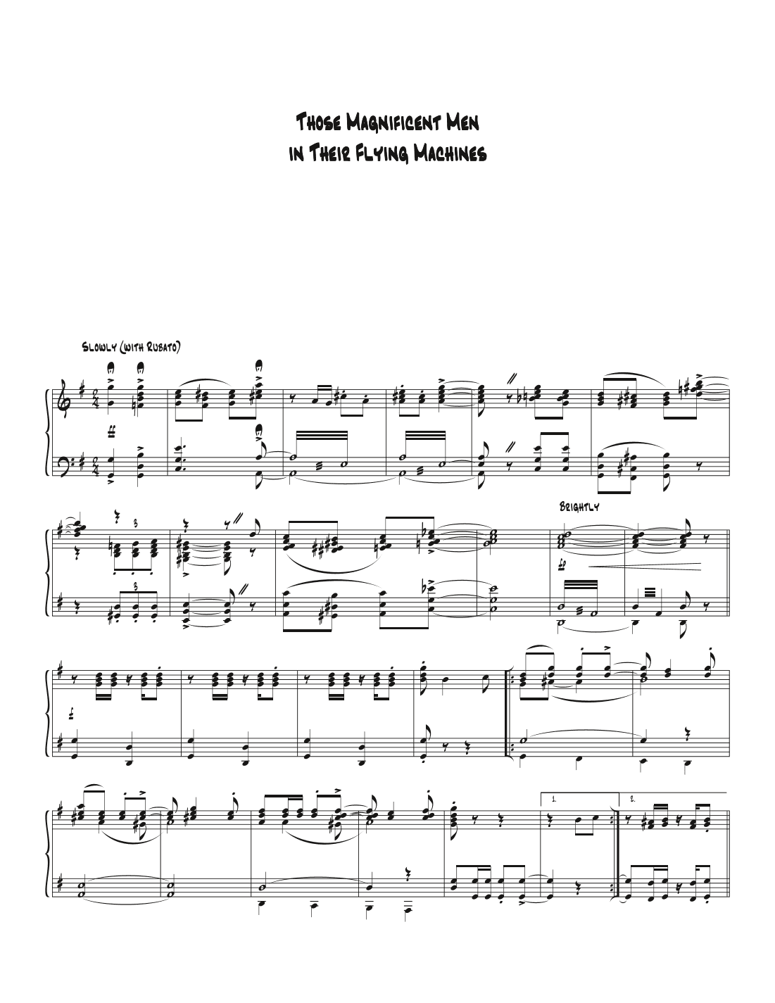 Those Magnificent Men In Their Flying Machines (arr. Biegler)
