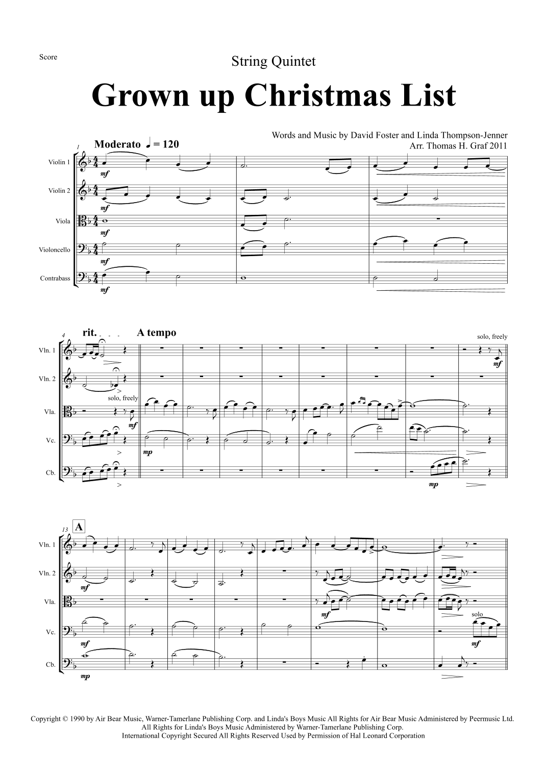 Grown-up Christmas List (arr. Thomas H. Graf)