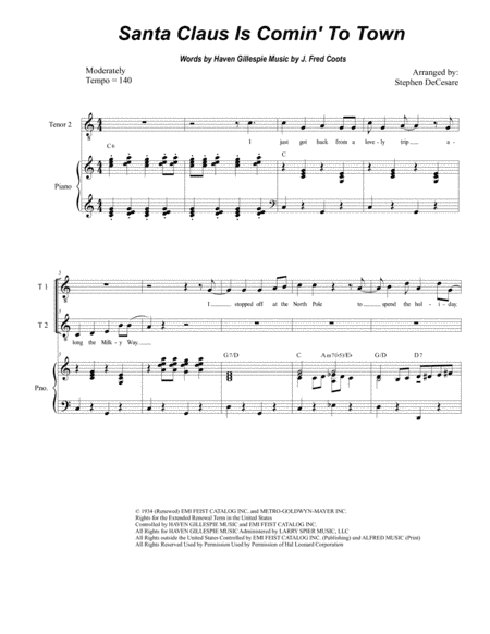 Santa Claus Is Comin' To Town (arr. Stephen DeCesare)