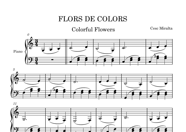 FLORS DE COLORS Pno Solo