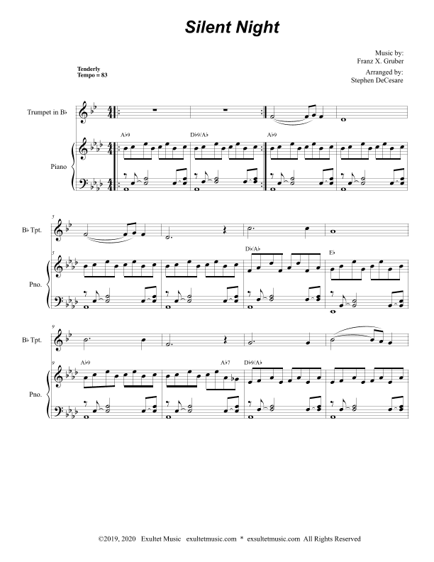 Silent Night (Bb-Trumpet Solo and Piano) (arr. Stephen DeCesare)