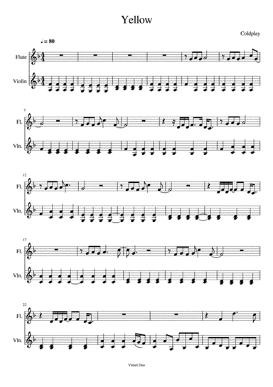 Yellow (arr. Vittari Duo, Nia Squirrell)