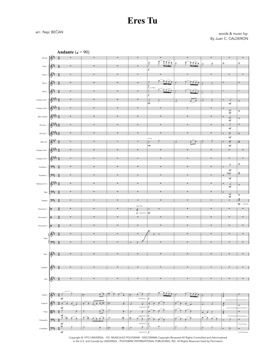 Eres Tu/touch The Wind (arr. Nejc Bečan)