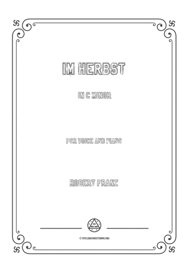 Franz-Im Herbst in c minor,for voice and piano (arr. MSM)