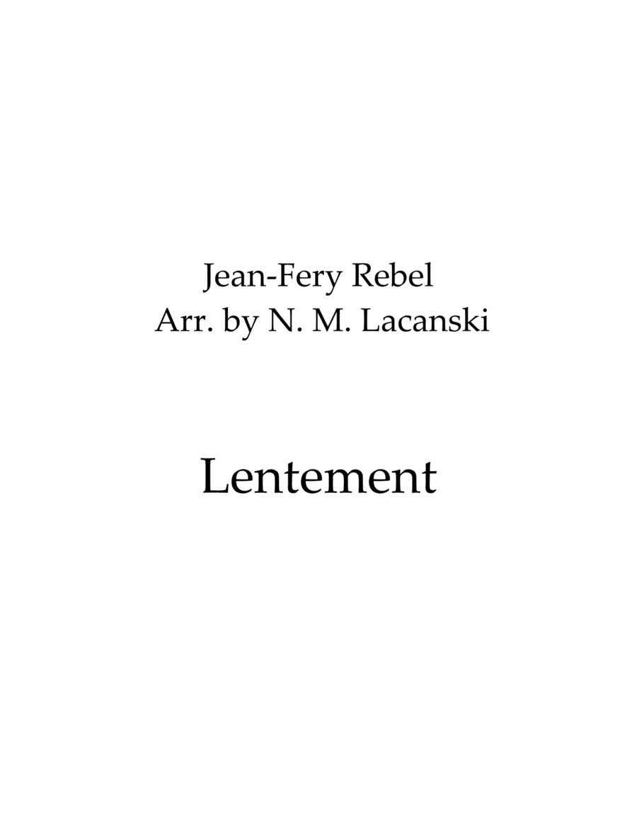 Lentement (arr. Nick Lacanski)