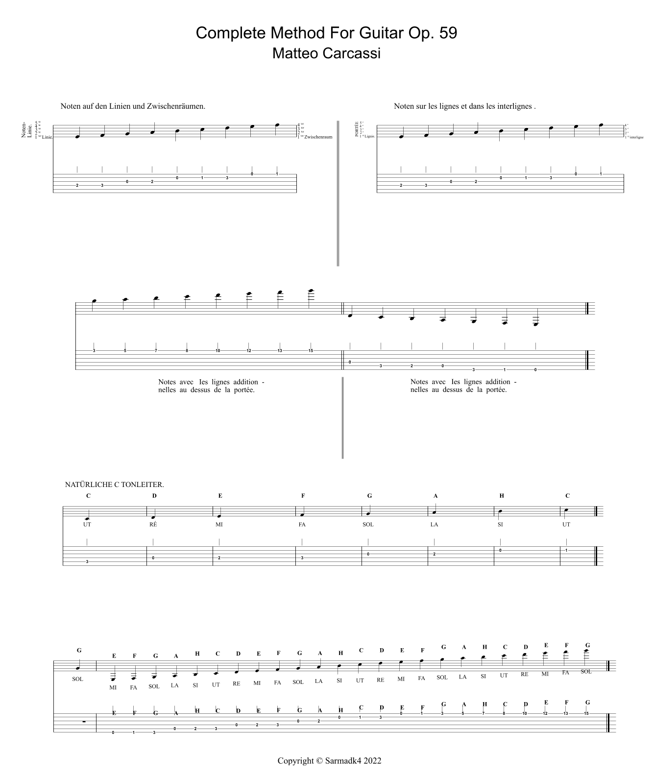 Complete Method For Guitar (With Tabs) Op.59 (arr. Sarmadk4)