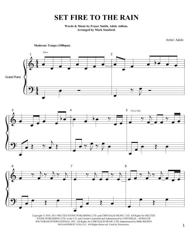 Set Fire To The Rain (arr. Mark Stanford)