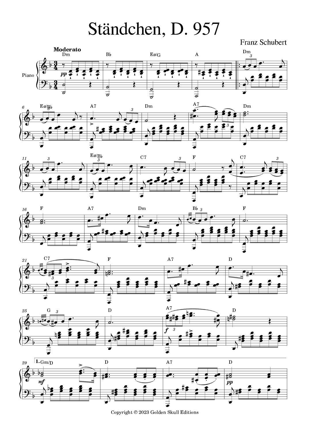 Ständchen (arr. Golden Skull Editions)