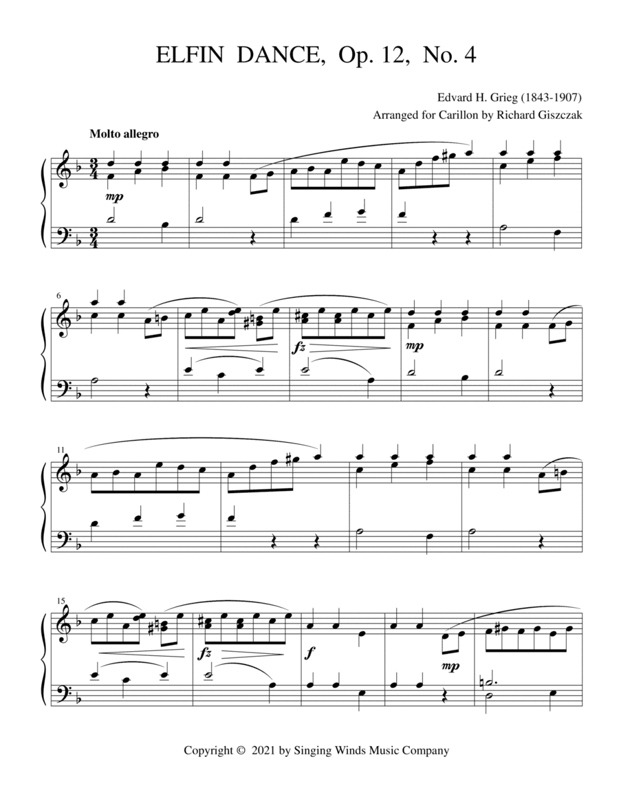 Elfin Dance, Op. 12, No. 4 (arr. Richard Giszczak)