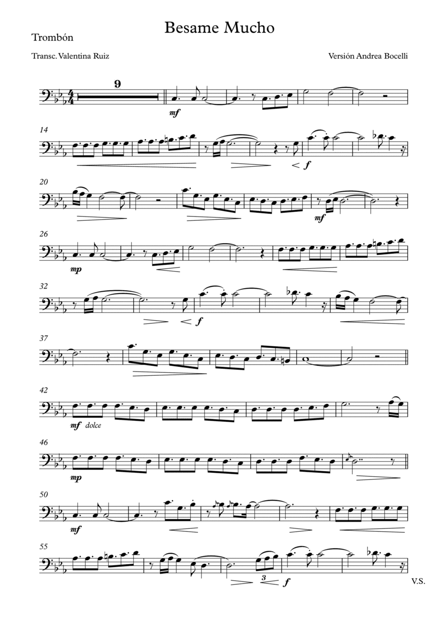 Besame Mucho (arr. Valentina Ruiz)