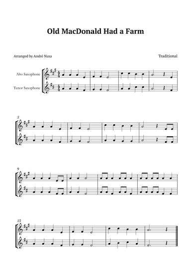 Old MacDonald Had a Farm (arr. André Nusa)