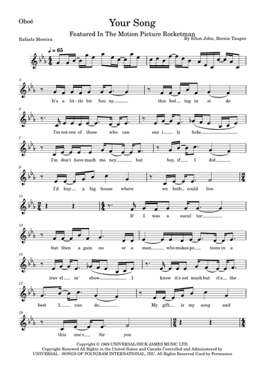 Your Song (arr. Rafaela Moreira)