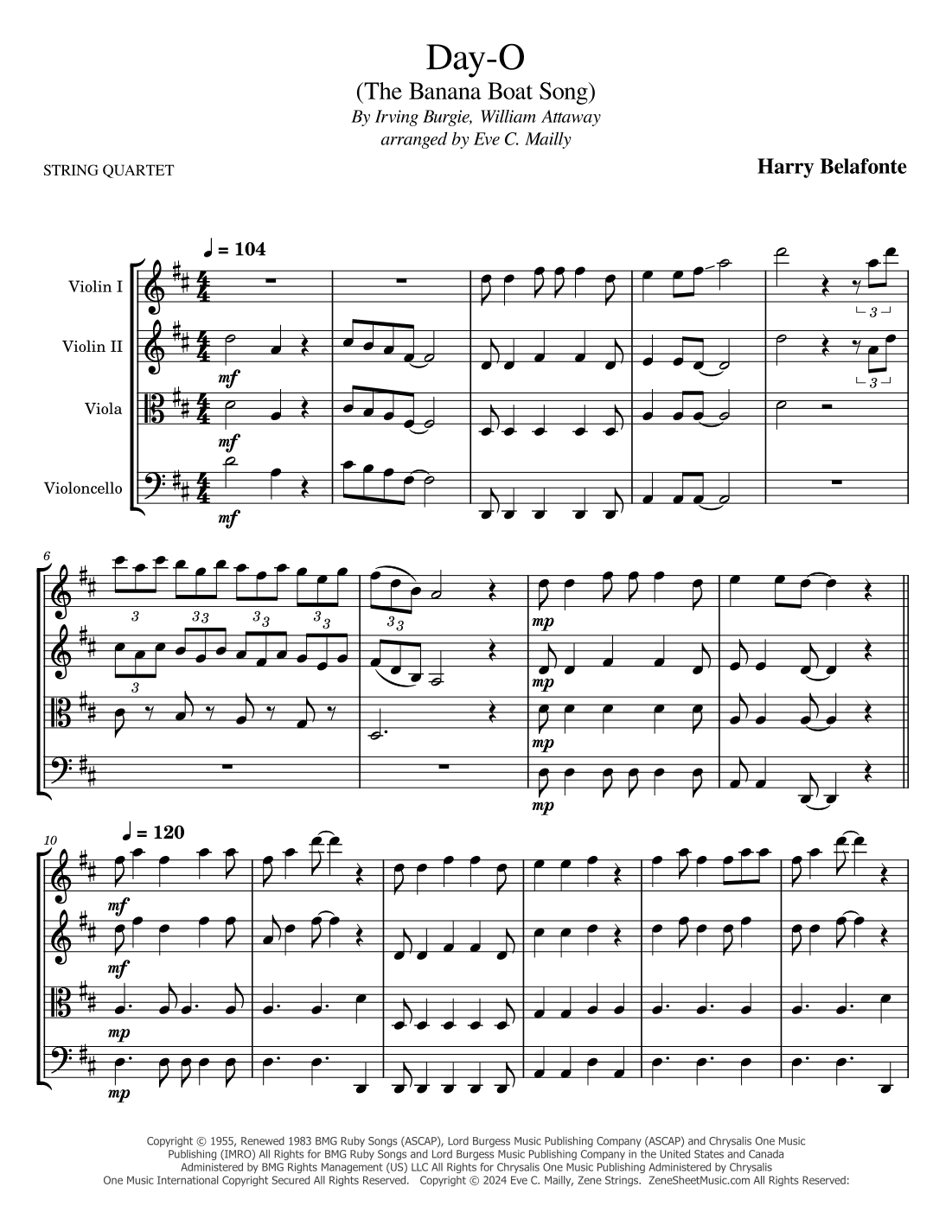 Day-o (the Banana Boat Song) (arr. Eve C. Mailly - Zene Strings)