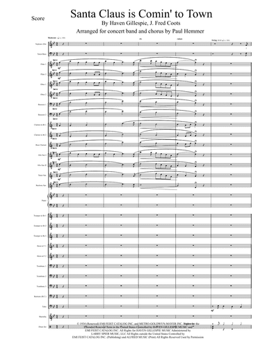Santa Claus Is Comin' To Town (arr. Paul Hemmer)
