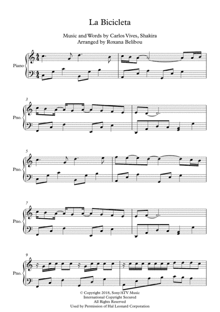 La Bicicleta (arr. Roxana Belibou)