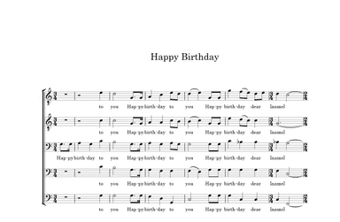Happy Birthday (Male voices acapella) (arr. James B Partridge)