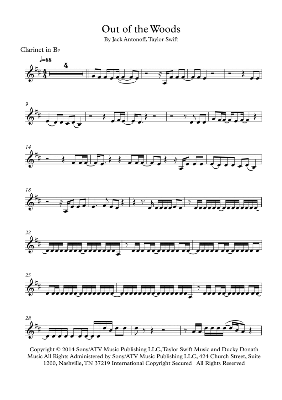 Out Of The Woods (arr. Robert Moody)