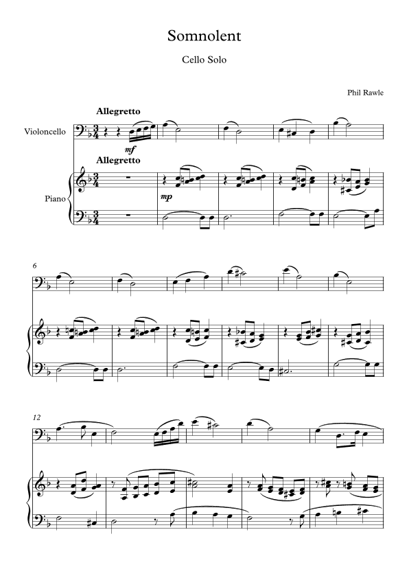 Somnolent - Cello Solo
