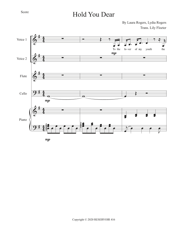 Hold You Dear (arr. Lily Floeter)