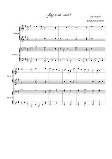 Joy to the world 4 hands (arr. Ester Alessandrini)