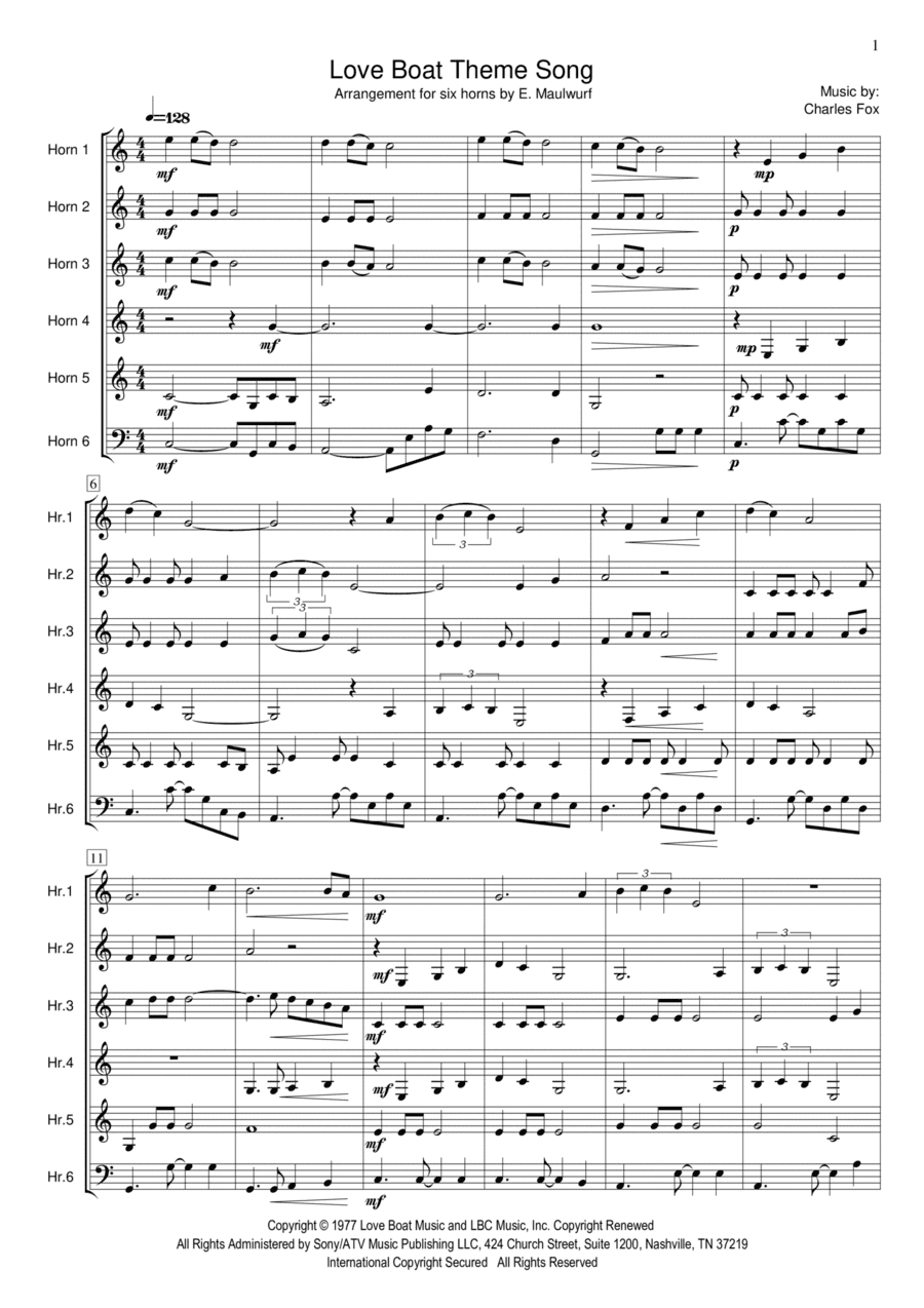 Love Boat Theme (arr. E. Maulwurf)