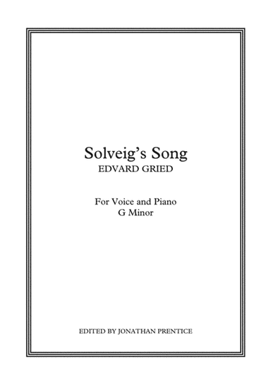Solveig's Song - G Minor (arr. Jonathan Prentice)