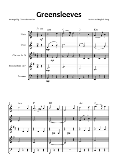 Greensleeves (arr. Glauco Fernandes)