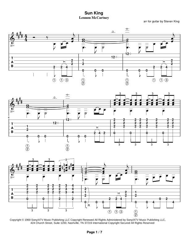 Sun King (arr. Steven Michael King)