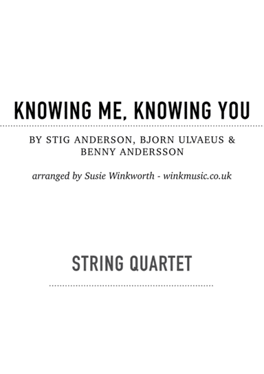 Knowing Me, Knowing You (arr. Susie Winkworth winkmusic.co.uk)