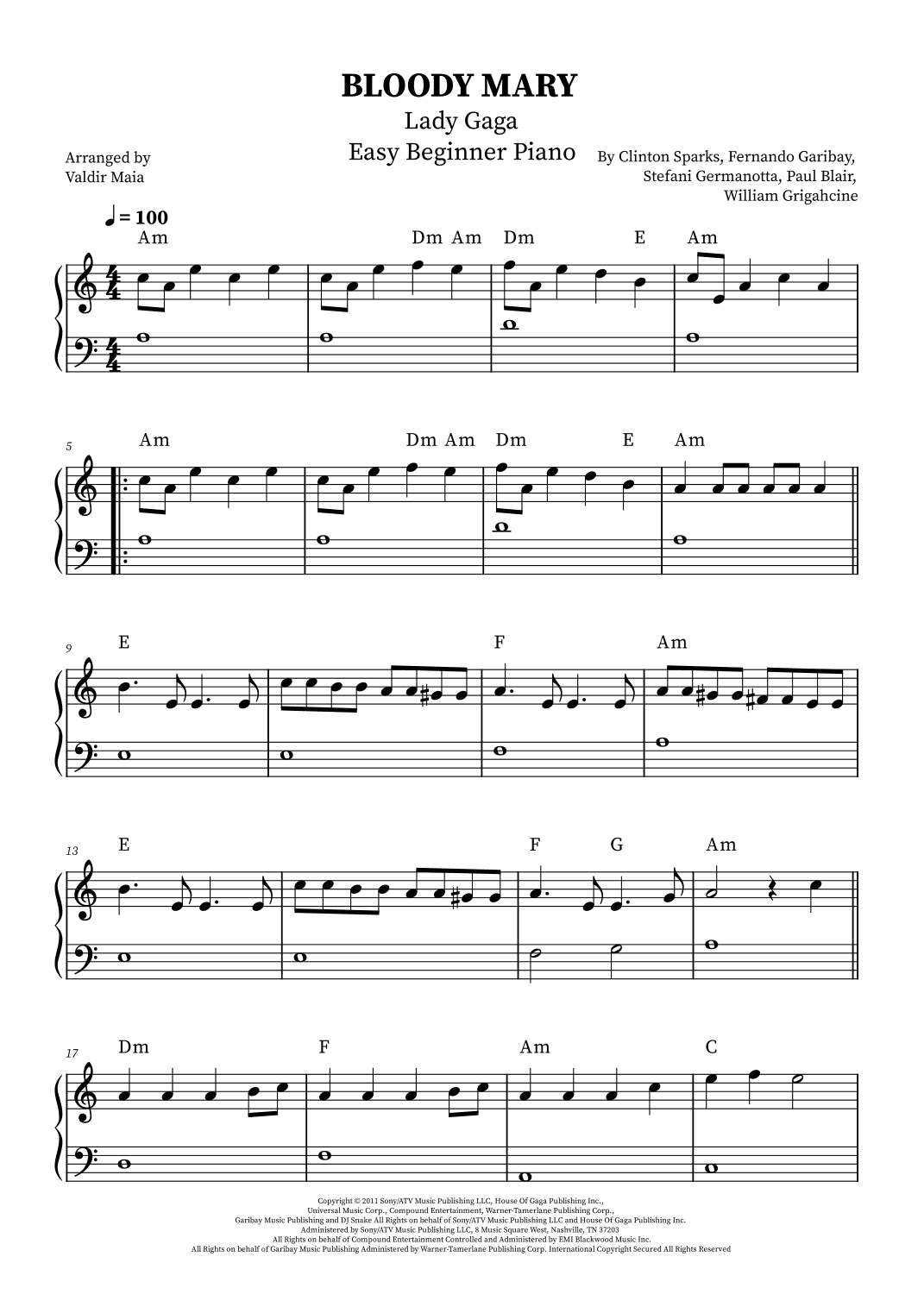 Bloody Mary (arr. Valdir Maia)