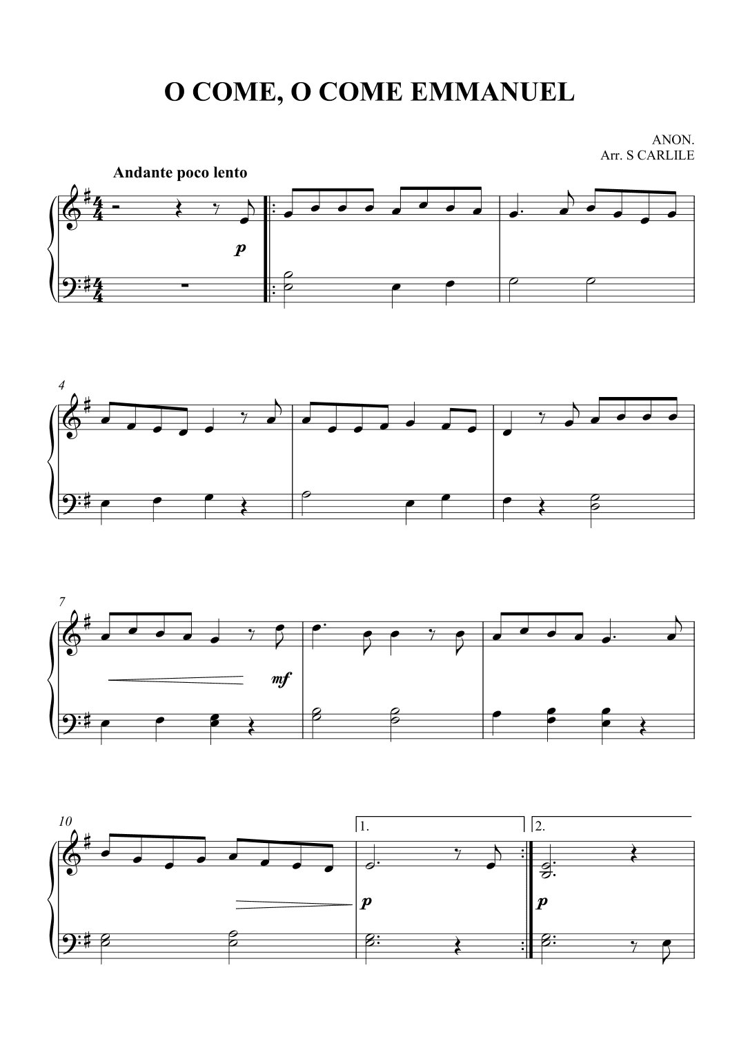 O Come, O Come Emmanuel (arr. SCMusic)