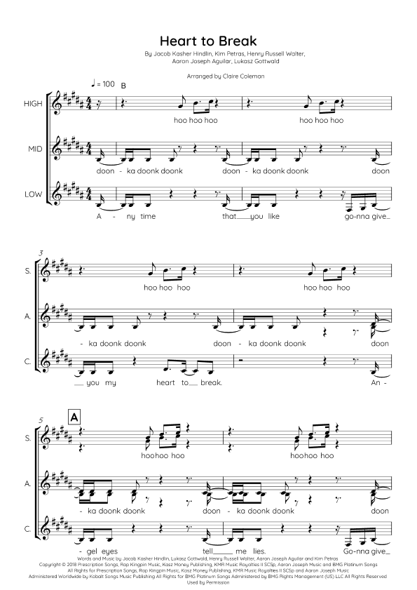 Heart To Break (arr. Claire Coleman)